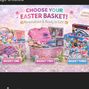 Low start!!!  Colorful Easter Basket with Toys and Gifts choose 1